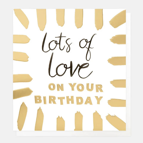 Caroline Gardner Cards BTS004 Lots of Love Gold Burst Border Card