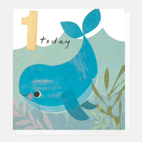 Caroline Gardner Cards BUB001 1 Today Swimming Whale Card