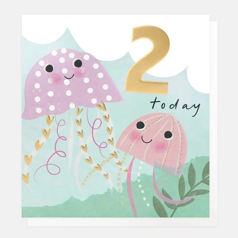 Caroline Gardner Cards BUB002 2 Today Pair of Pink Jellyfish Card