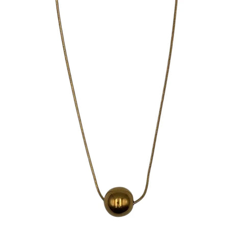 Sixton London Gold Ball Pendant Necklace