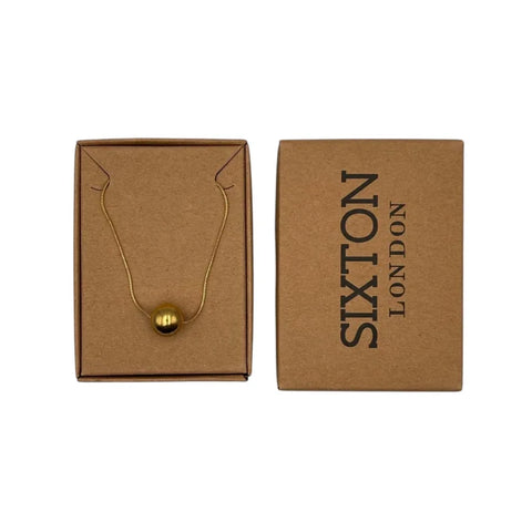 Sixton London Gold Ball Pendant Necklace