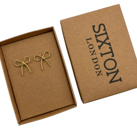 Sixton London Beaded Bow Earrings