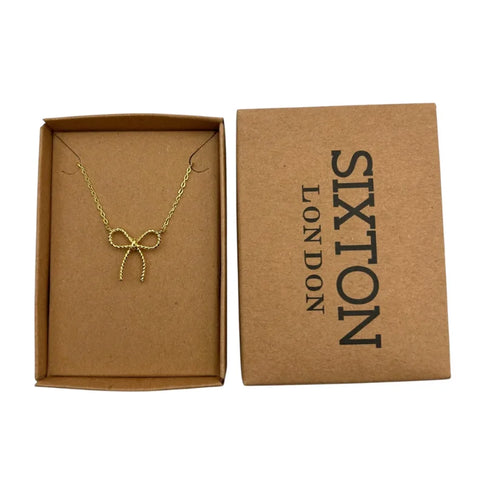 Sixton London Beaded Bow Necklace