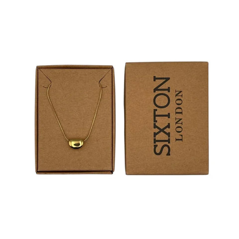 Sixton London Gold Bean Necklace