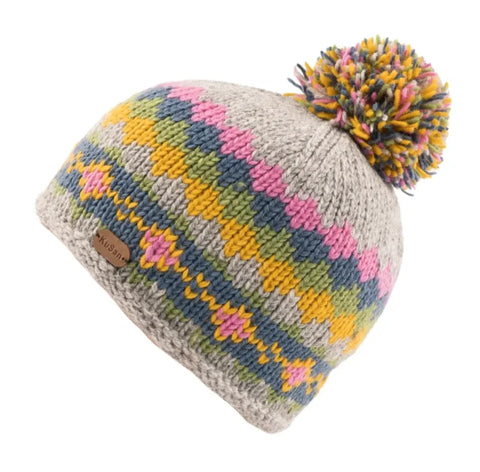 Kusan PK1605 Bobble Hat Grey Pink