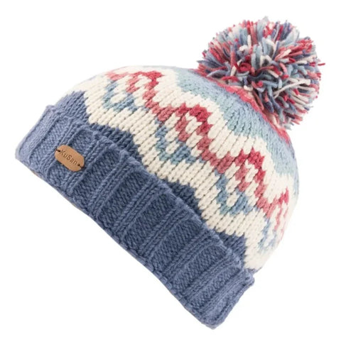 Kusan PK2256 Bobble Hat Turn Up Denim Pink