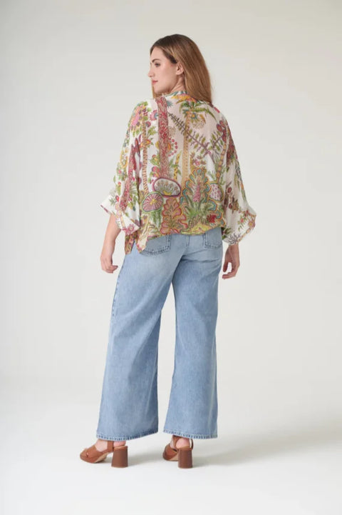 One Hundred Stars Boho Garden Ecru Kimono