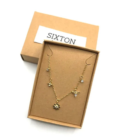 Sixton London Boho Bee Charm Necklace