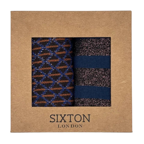 Sixton London Brown Leipzig & Denim Berlin Sock Box Duo