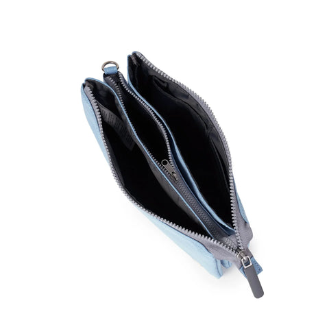 Roka London Carnaby Crossbody X Large Retro Blue Recycled Canvas