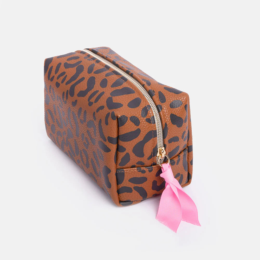 Caroline Gardner Ccb114 Tan Leopard Cube Cosmetic Bag– Escape