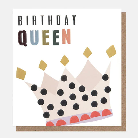 Caroline Gardner Cards CHQ002 Birthday Queen Crown With Spot Card