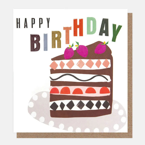 Caroline Gardner Cards CHQ004 Happy Birthday Chequered Cake Card