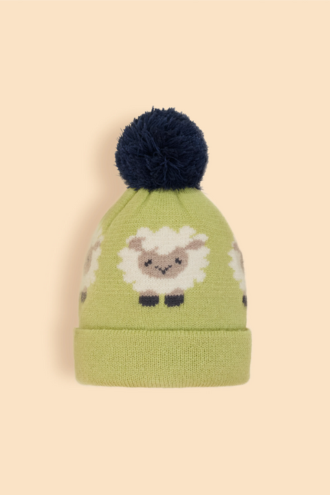 Powder COS122 Children's Knitted Sheep Hat In Sage