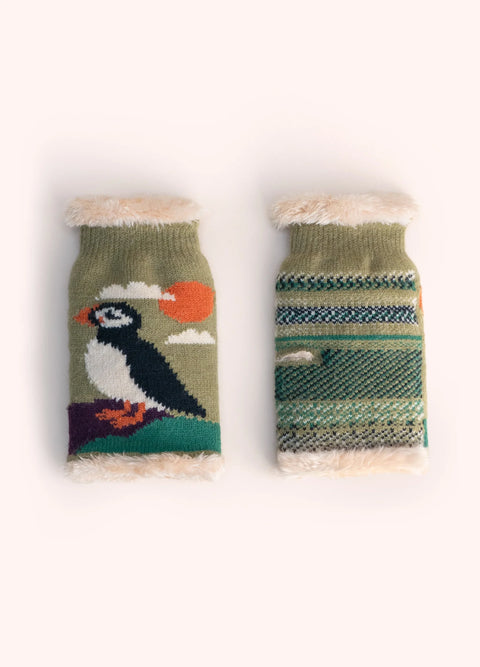 Powder COS150 Puffin Wrist Warmer in Moss