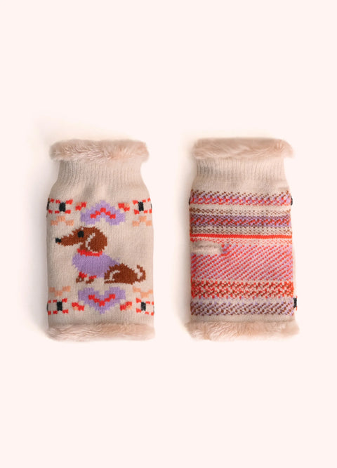 Powder COS151 Sausage Dog Wrist Warmer in Cream