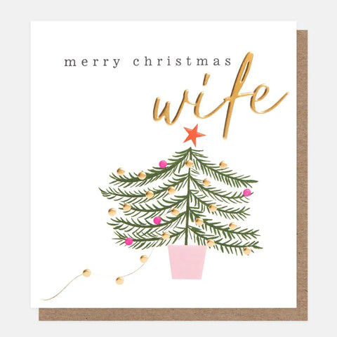 Caroline Gardner Cards CRX009 Merry Christmas WifeTree With Gold Lights And Red Star