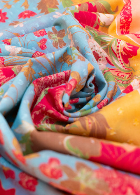 Powder CSC6 Paislet Poppies Cotton Scarf