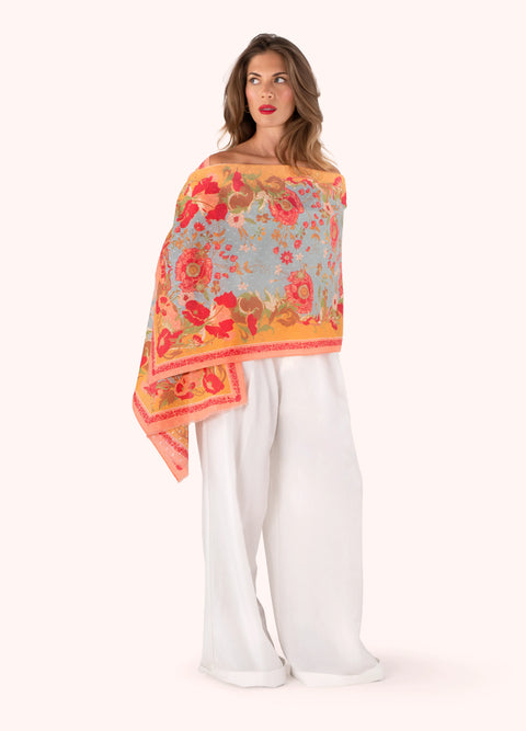 Powder CSC6 Paislet Poppies Cotton Scarf