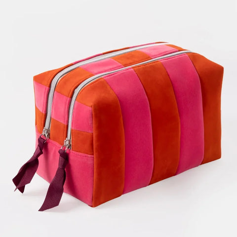 Caroline Gardner Gifts CWB113 Orange/Pink Stripe Large Travel Washbag