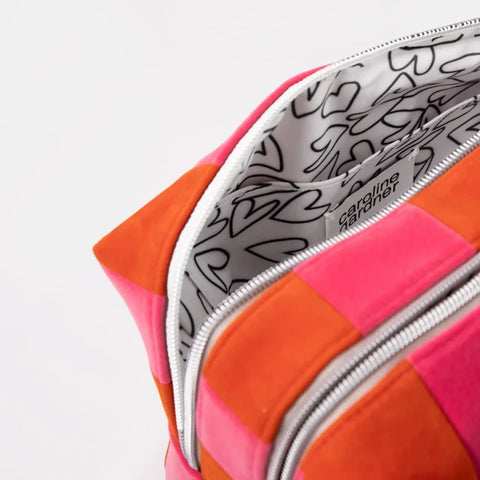 Caroline Gardner Gifts CWB113 Orange/Pink Stripe Large Travel Washbag