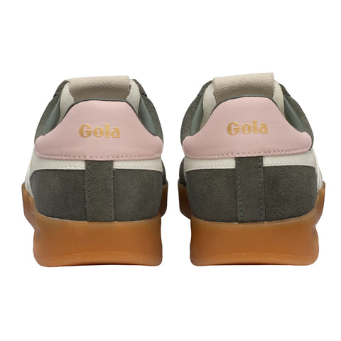 Gola CLB762DN Cyclone Trainer Conifer/Off White/Chalk Pink/Gum