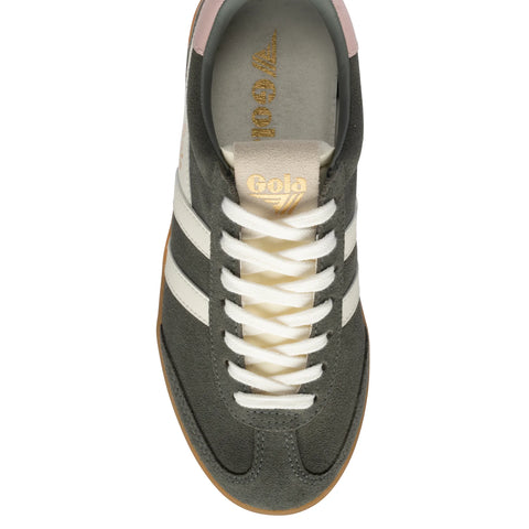 Gola CLB762DN Cyclone Trainer Conifer/Off White/Chalk Pink/Gum