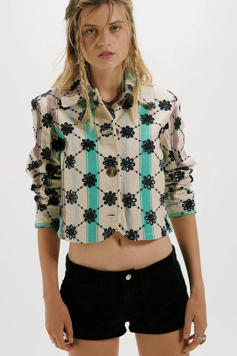 Free People Cassie MOD Jacket In Ivory Combo