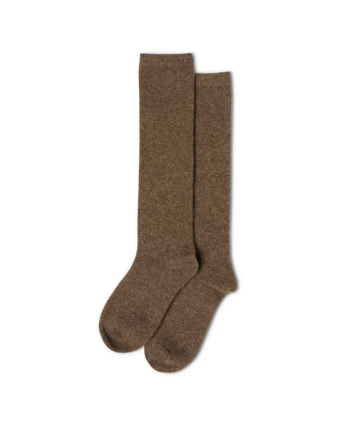Chalk Cosy Cashmere Lounge Sock In Mud