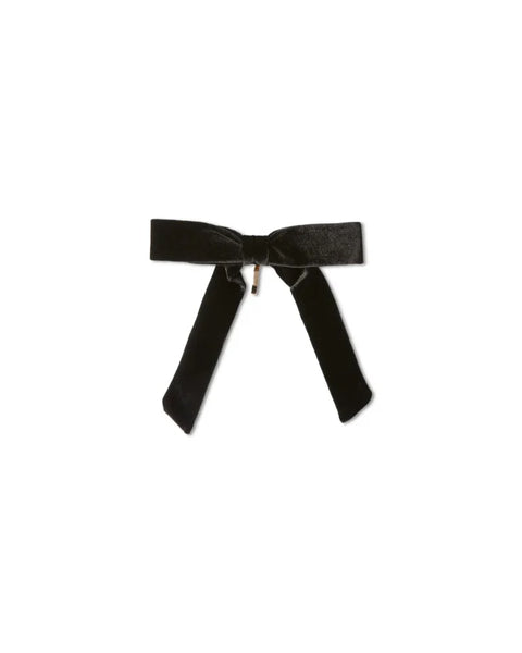 Chalk Bexhill Velvet Bow Ponytail Pin In Black