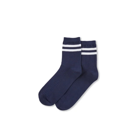 Chalk Bamboo Ankle Sock In Navy