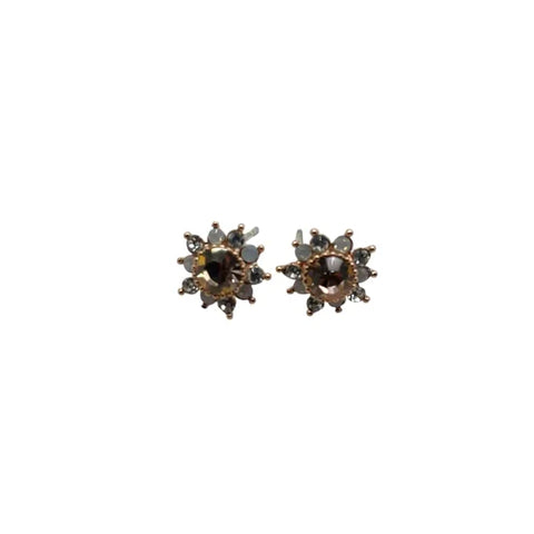 Sixton London Champagne Flower Sparkle Earrings