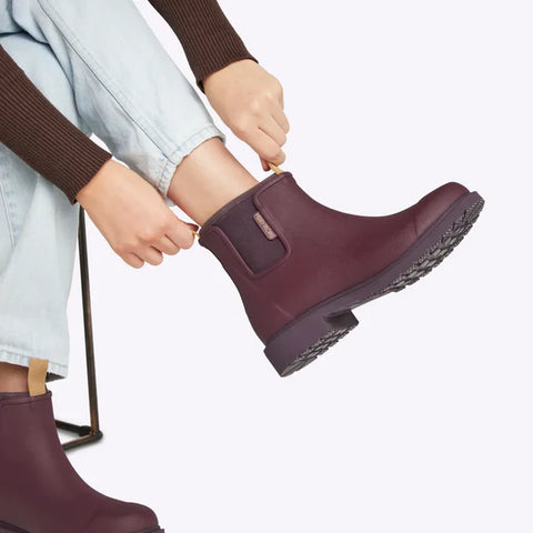 Merry People Bobbi Wellington Boot In Dark Cherry