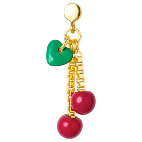 LULU Copenhagen LULU1381 Cherry Ear stud In Ruby Red