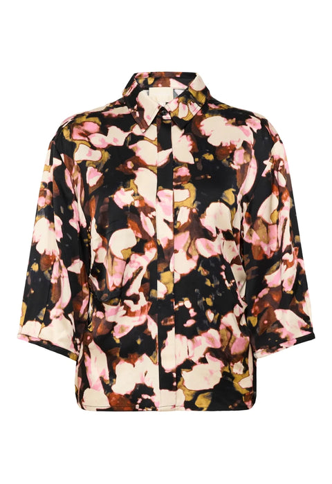 Soaked In Luxury Cinna Elly Shirt In Chocolate Autumn Leaves