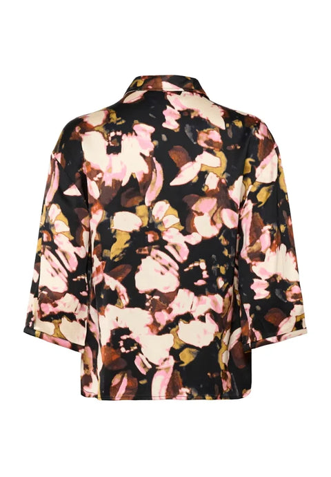 Soaked In Luxury Cinna Elly Shirt In Chocolate Autumn Leaves