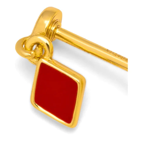 LULU Copenhagen LULU1545 Confetti Dangling gold plated Ear stud In Passion Red