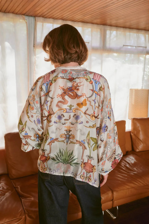 One Hundred Stars Cornucopia Ivory Kimono