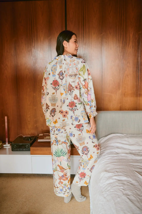One Hundred Stars Cornucopia Ivory Poplin Pajama Set