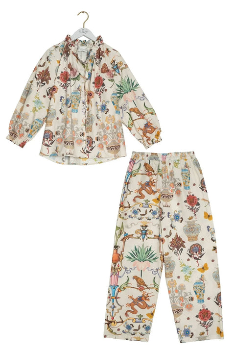 One Hundred Stars Cornucopia Ivory Poplin Pajama Set