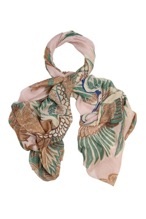 One Hundred Stars Crane Plaster Pink Scarf