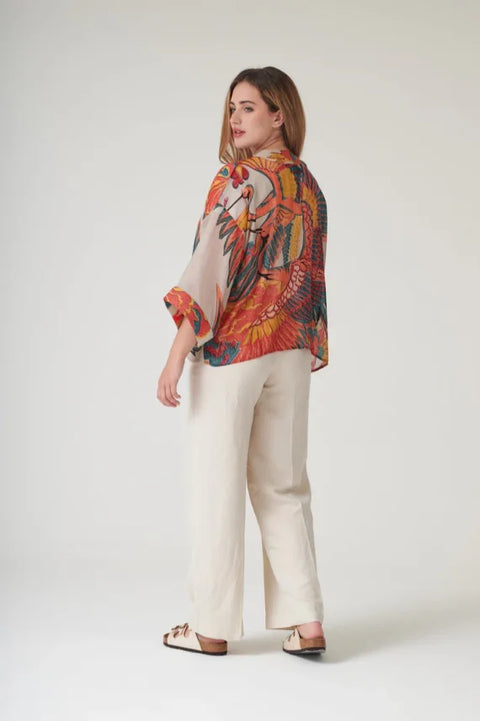One Hundred Stars Crane Stone Kimono