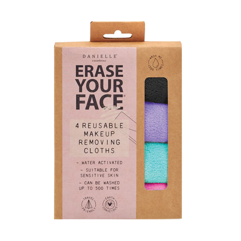 Erase Your Face D8064 Makeup Removing Cloths 4pk - Bright