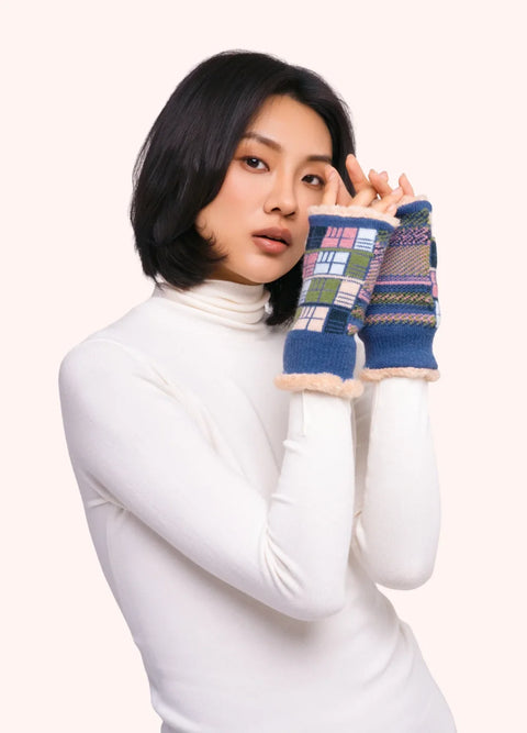 Powder DAN9 Dani Wrist Warmers In Denim Mix