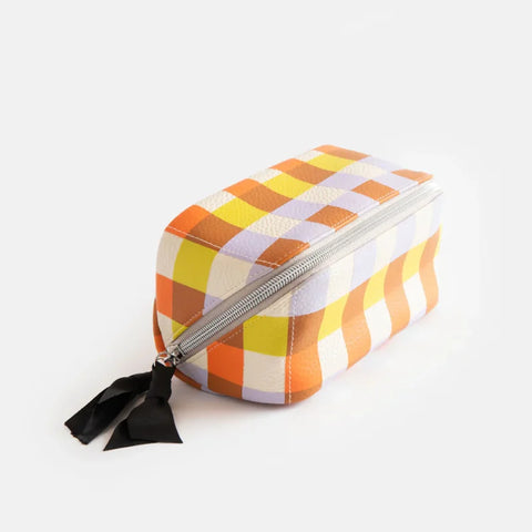 Caroline Gardner Gifts DCB102 Multi Check Diagonal Cosmetic Bag