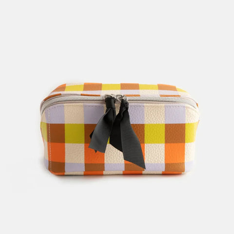 Caroline Gardner Gifts DCB102 Multi Check Diagonal Cosmetic Bag
