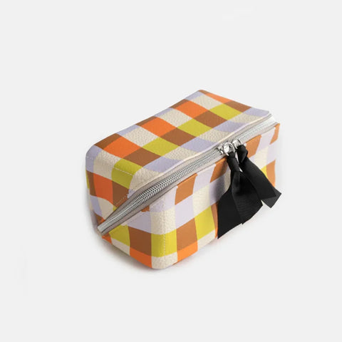 Caroline Gardner Gifts DCB102 Multi Check Diagonal Cosmetic Bag