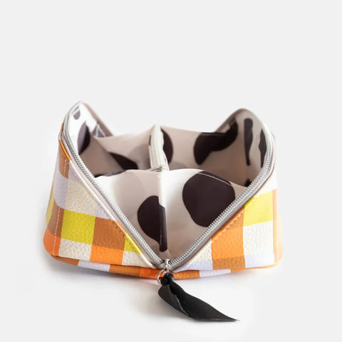 Caroline Gardner Gifts DCB102 Multi Check Diagonal Cosmetic Bag