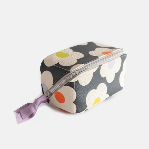 Caroline Gardner Gifts DCB103 Multi Flower Charcoal Diagonal Cosmetic Bag