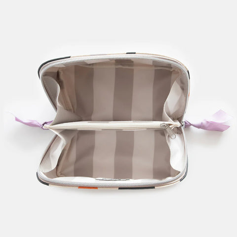 Caroline Gardner Gifts DCB103 Multi Flower Charcoal Diagonal Cosmetic Bag